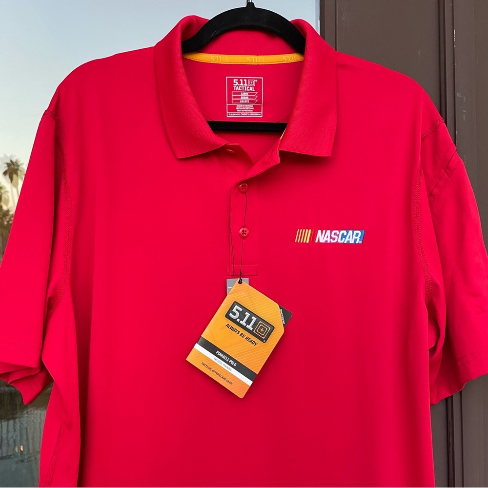 5.11 Tactical Red NASCAR Pinnacle Polo L